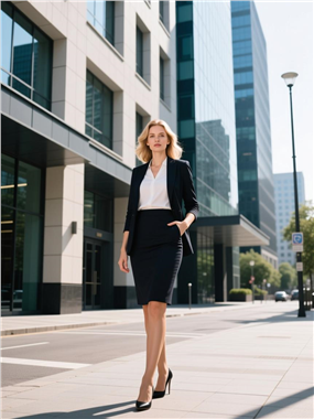 欧美商务女性街拍图片